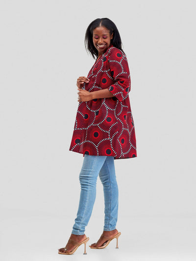 Hando Afrikan Designs Nyako Kimono - Red - Shopzetu