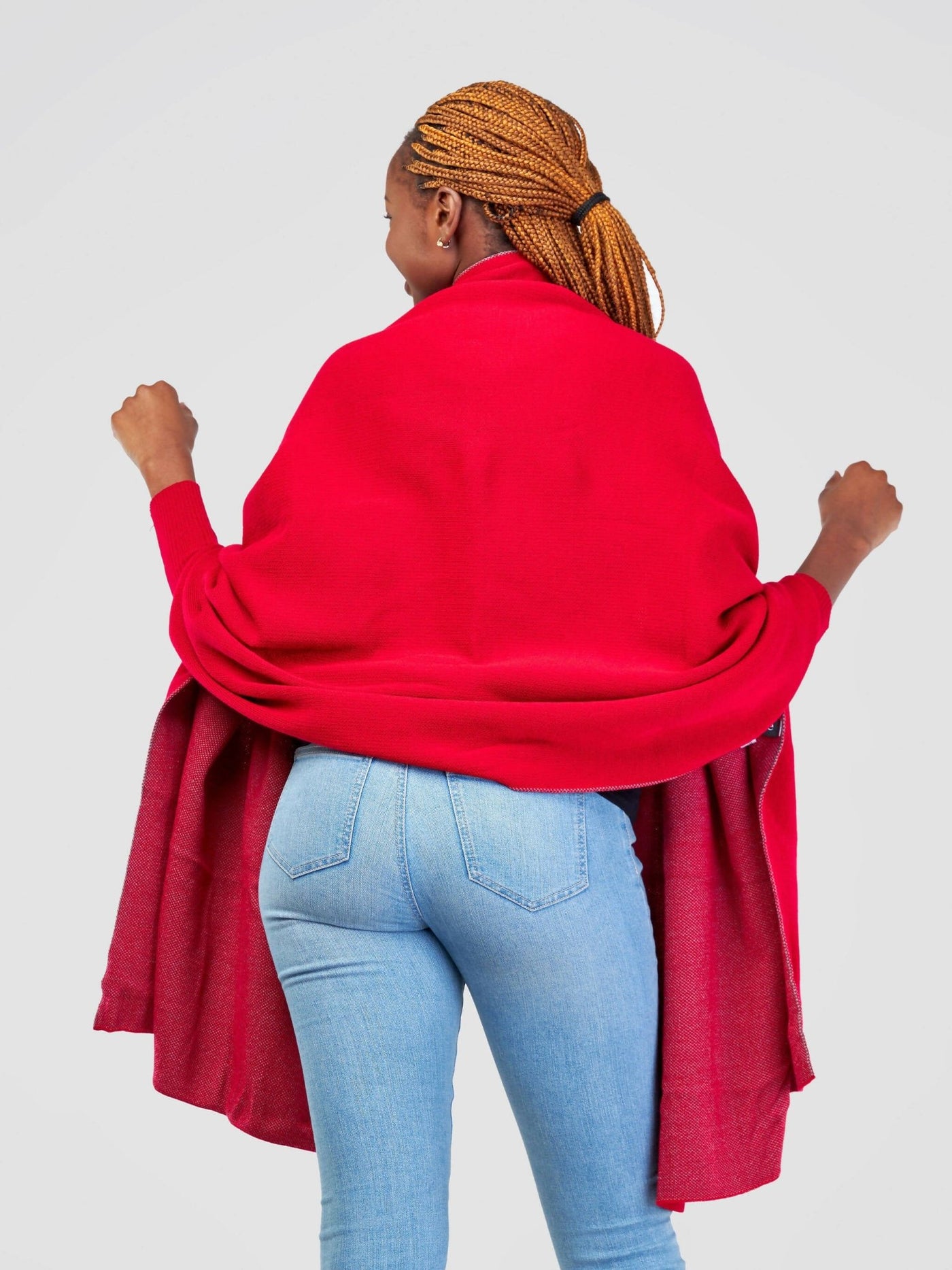 Anel's Knitwear Sassy Shawl - Dark Red - Shopzetu