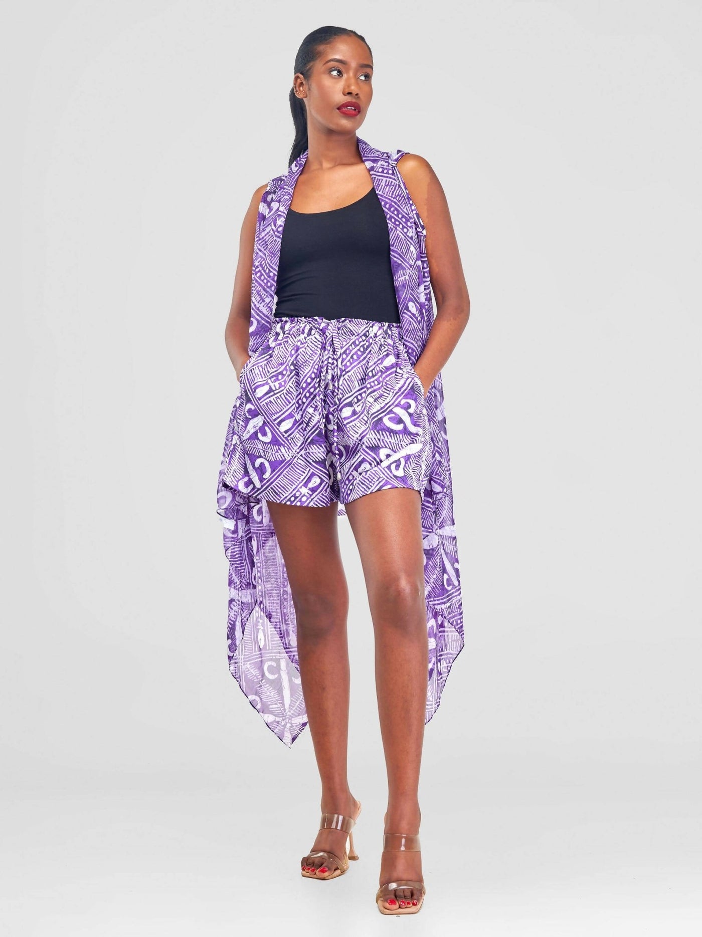 Zoe Qu'an Cut Out Shawl - Purple - Shopzetu