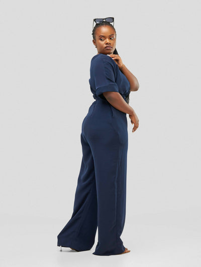 Purple Thread Bonde Jumpsuit - Navy Blue - Shopzetu