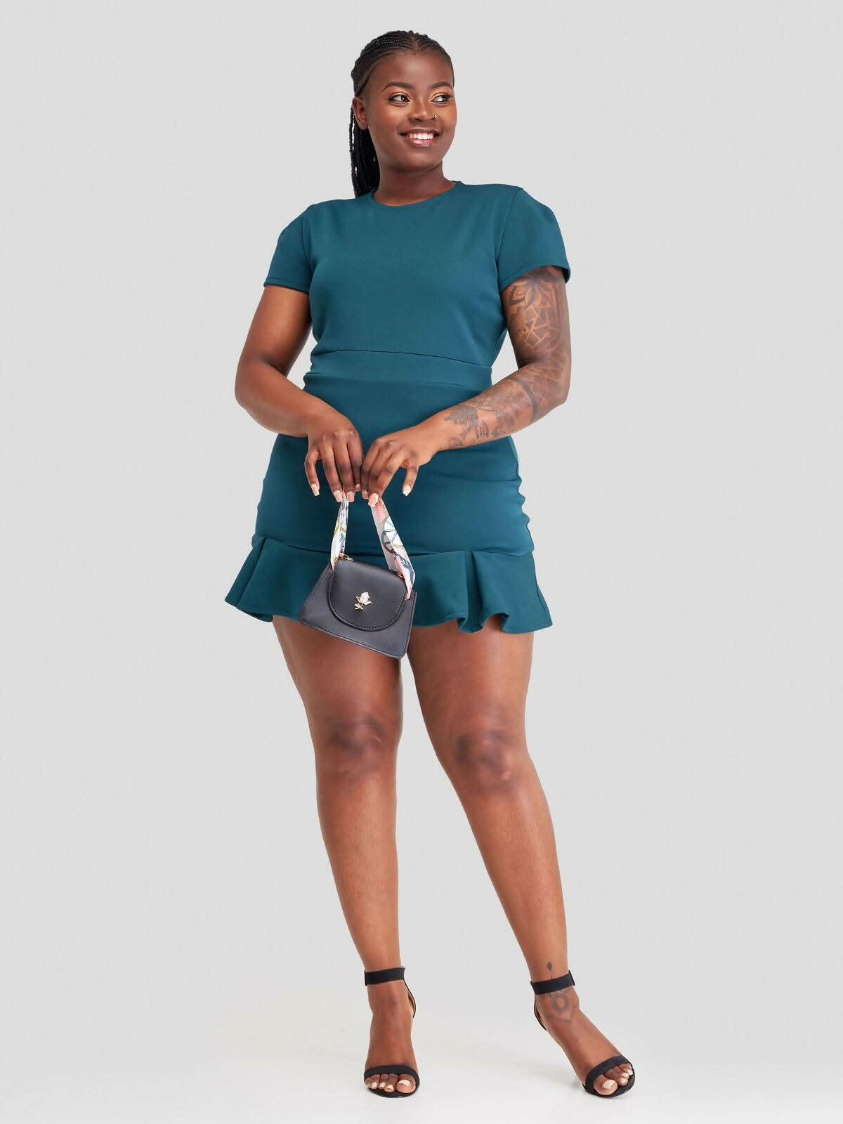 Jem Africa Kamene Mini Dress - Teal - Shopzetu