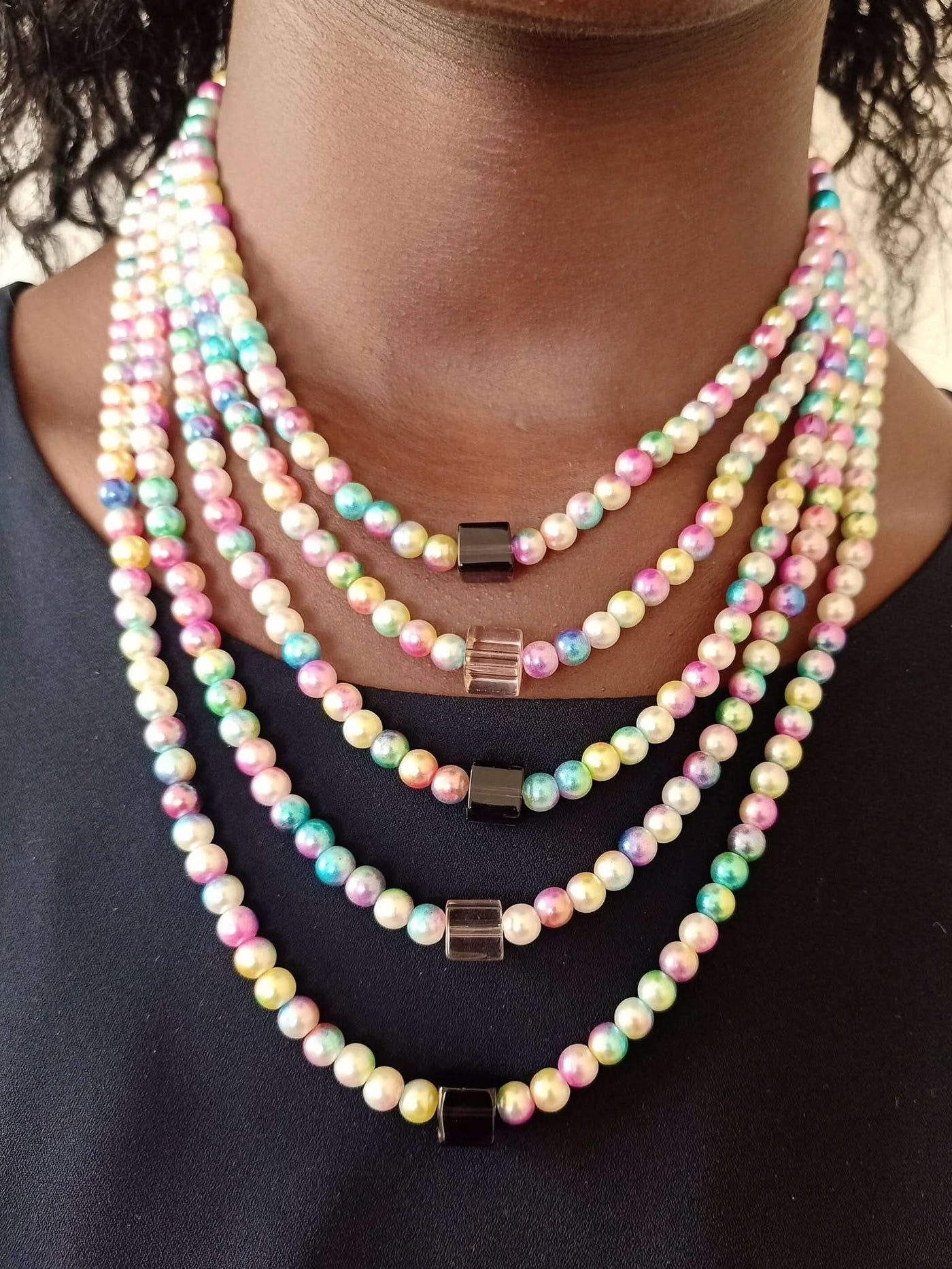 Xara Gems Zahra Layered Necklace - Multicolored - Shopzetu