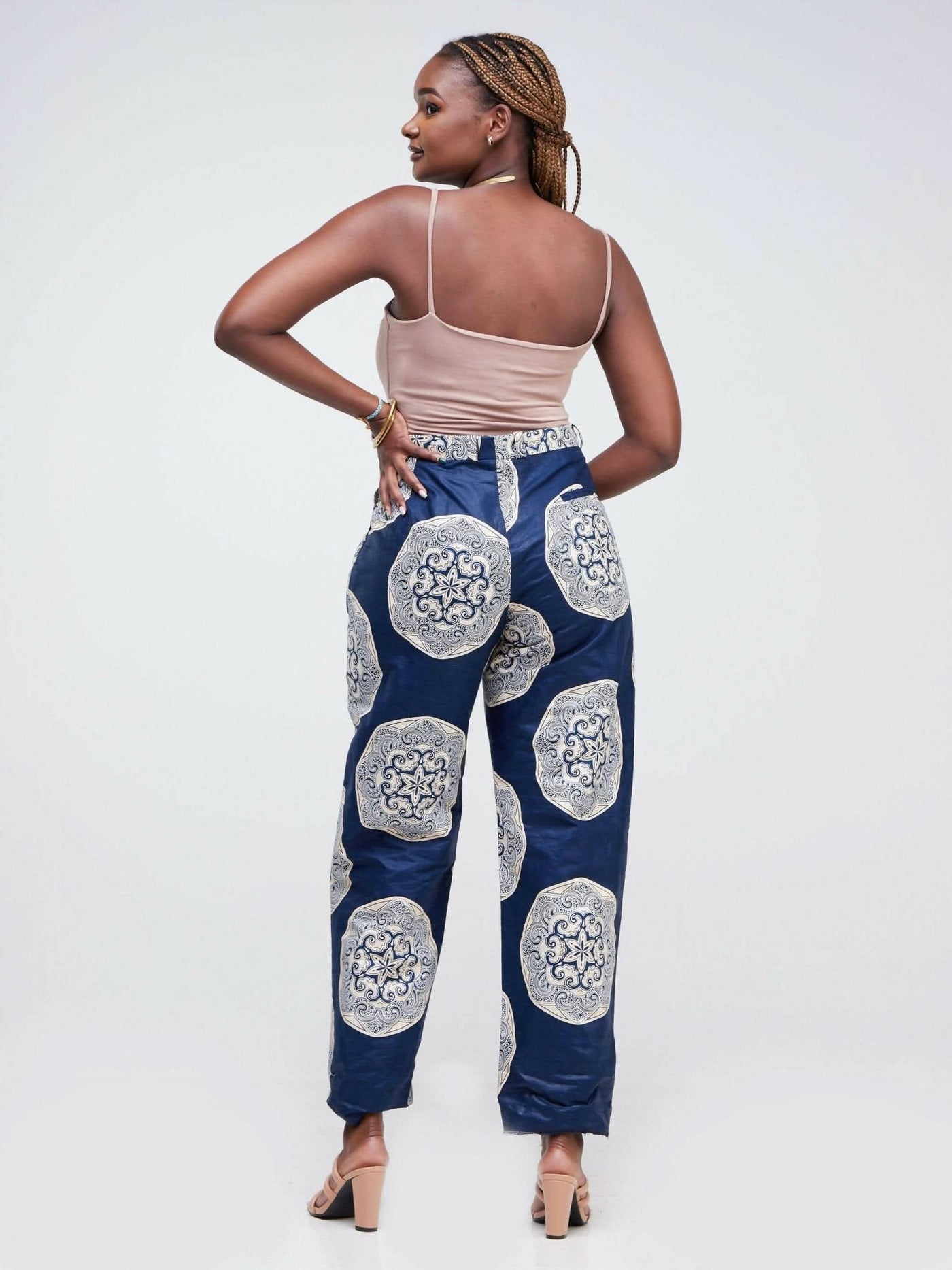 Simbaress Tenge Pants - Navy Blue / Beige - Shopzetu