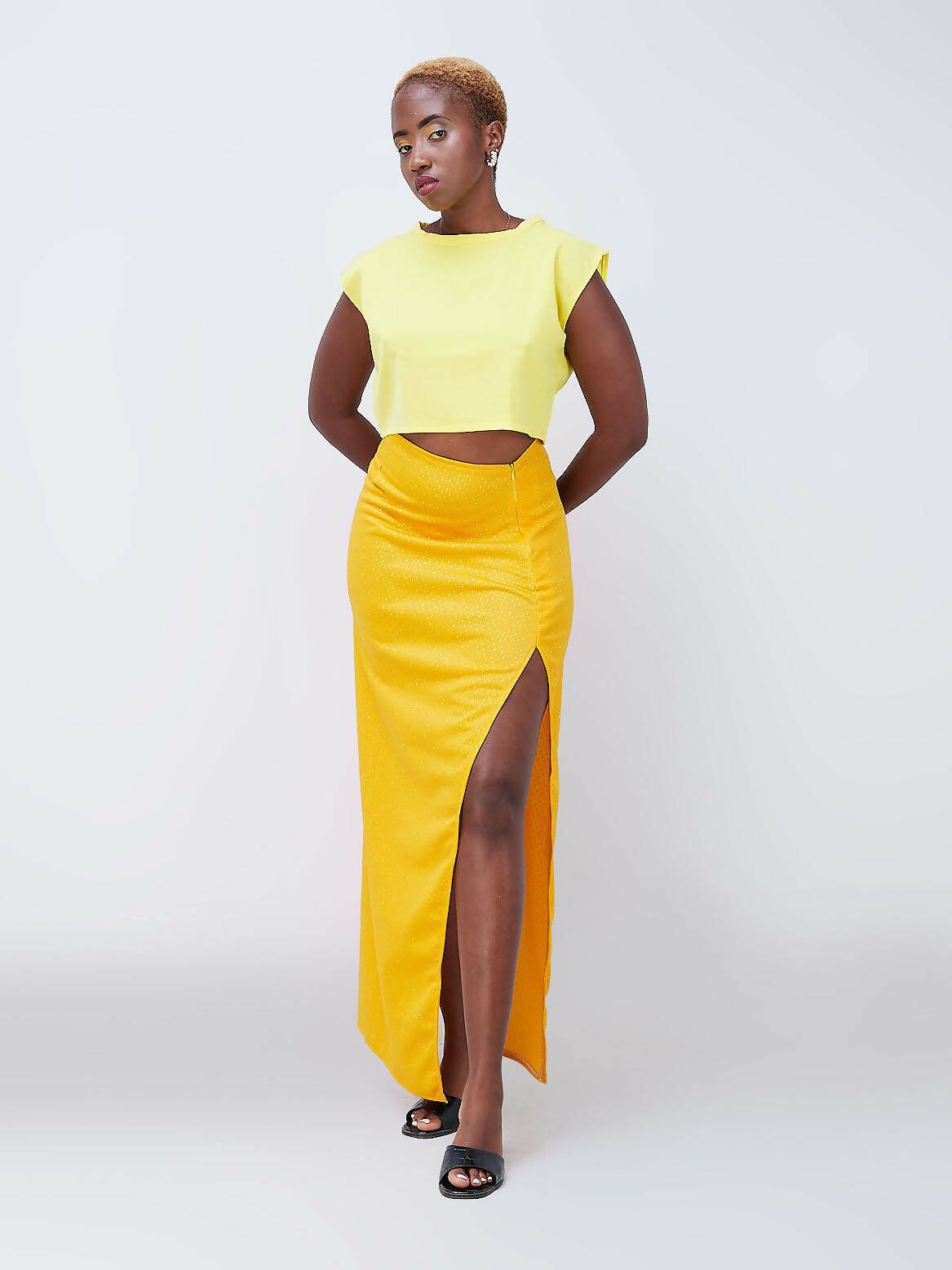 Da'joy Fashions Adonis Maxi Skirt - Mustard - Shopzetu
