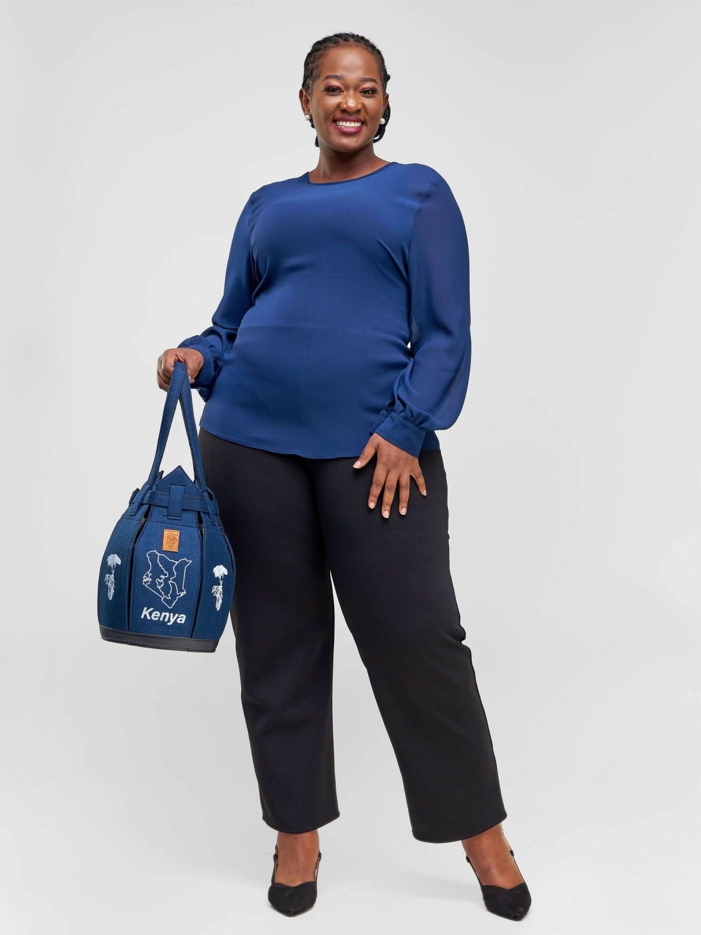 Kuldra Pineapple Spike Handbag - Blue - Shopzetu