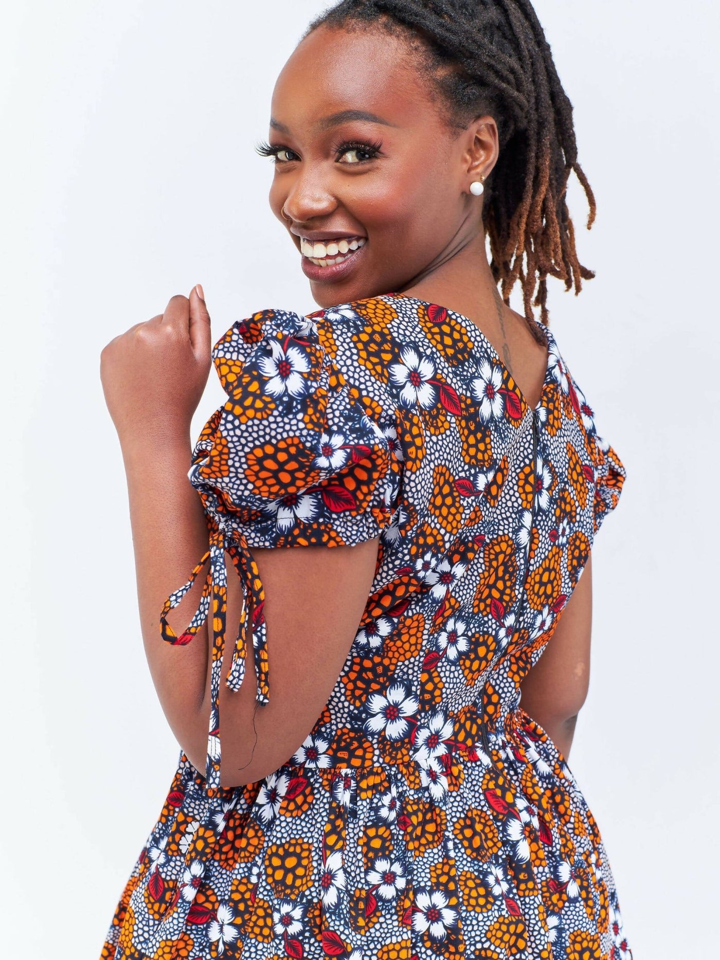Izulu Yebo Dress - White Print - Shopzetu