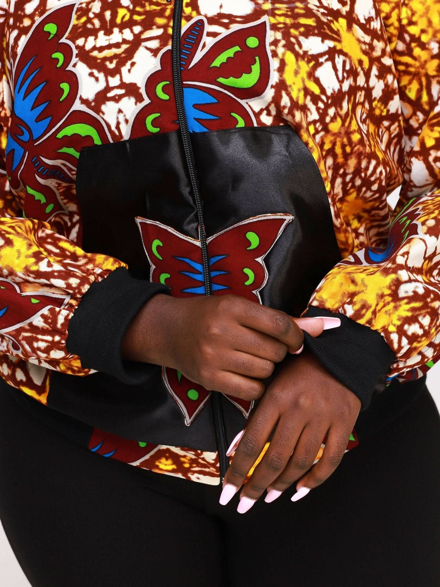 Ancestral House Nef Africanprint Bomber - Brown - Shopzetu