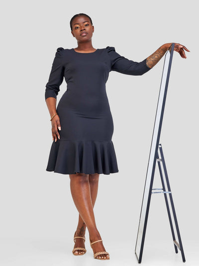 The Fashion Frenzy Fishtail Dress - Black - Shopzetu
