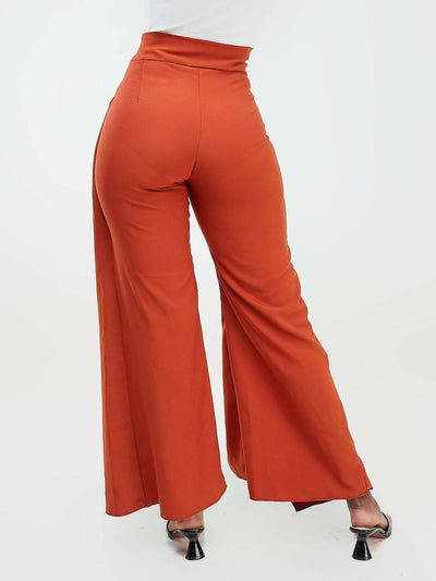 Da'joy Fashions Sand Pallazo Pants - Brown - Shopzetu
