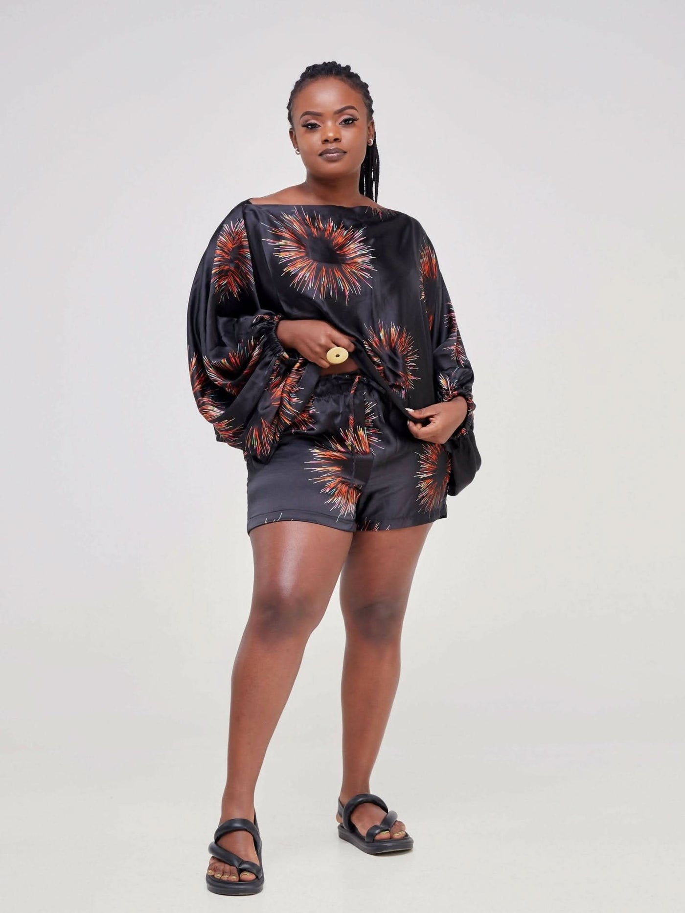 Zoe Qu'an Elevate Fire Works Shorts Only - Black - Shopzetu