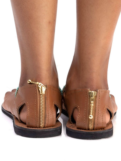 Azu Circle Zip Sandals - Print 2 - Shopzetu