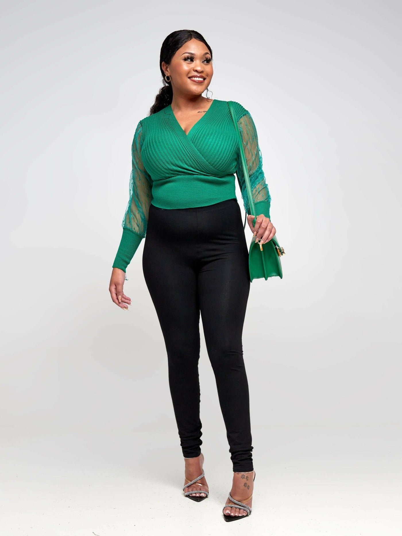 Infy Knit Wear Top - Green - Shopzetu