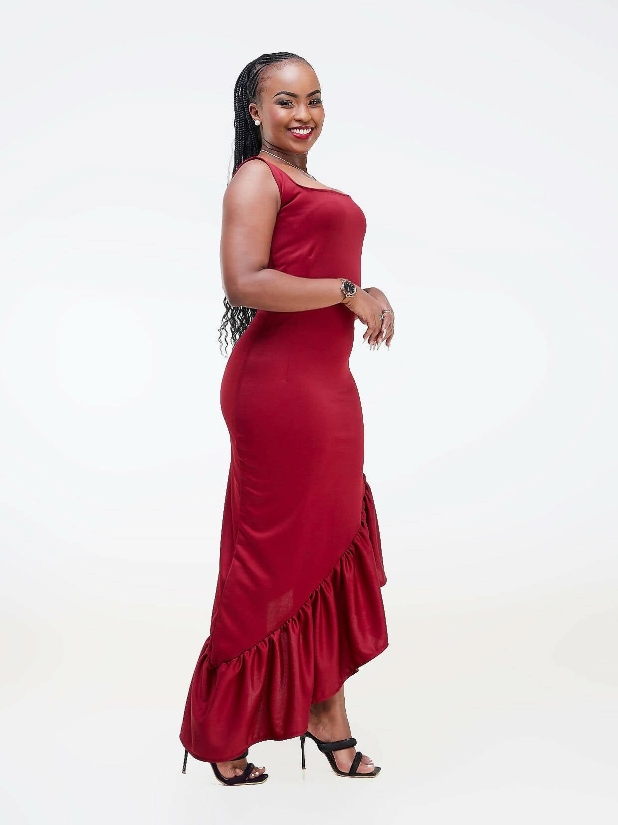 Da'joy Fashions Diva Maxi Dress - Maroon - Shopzetu