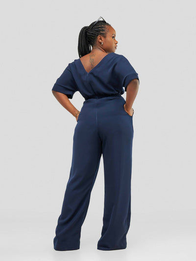 Purple Thread Bonde Jumpsuit - Navy Blue - Shopzetu