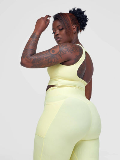 Fabtive Maridadi Sleeveless Set - Yellow - Shopzetu