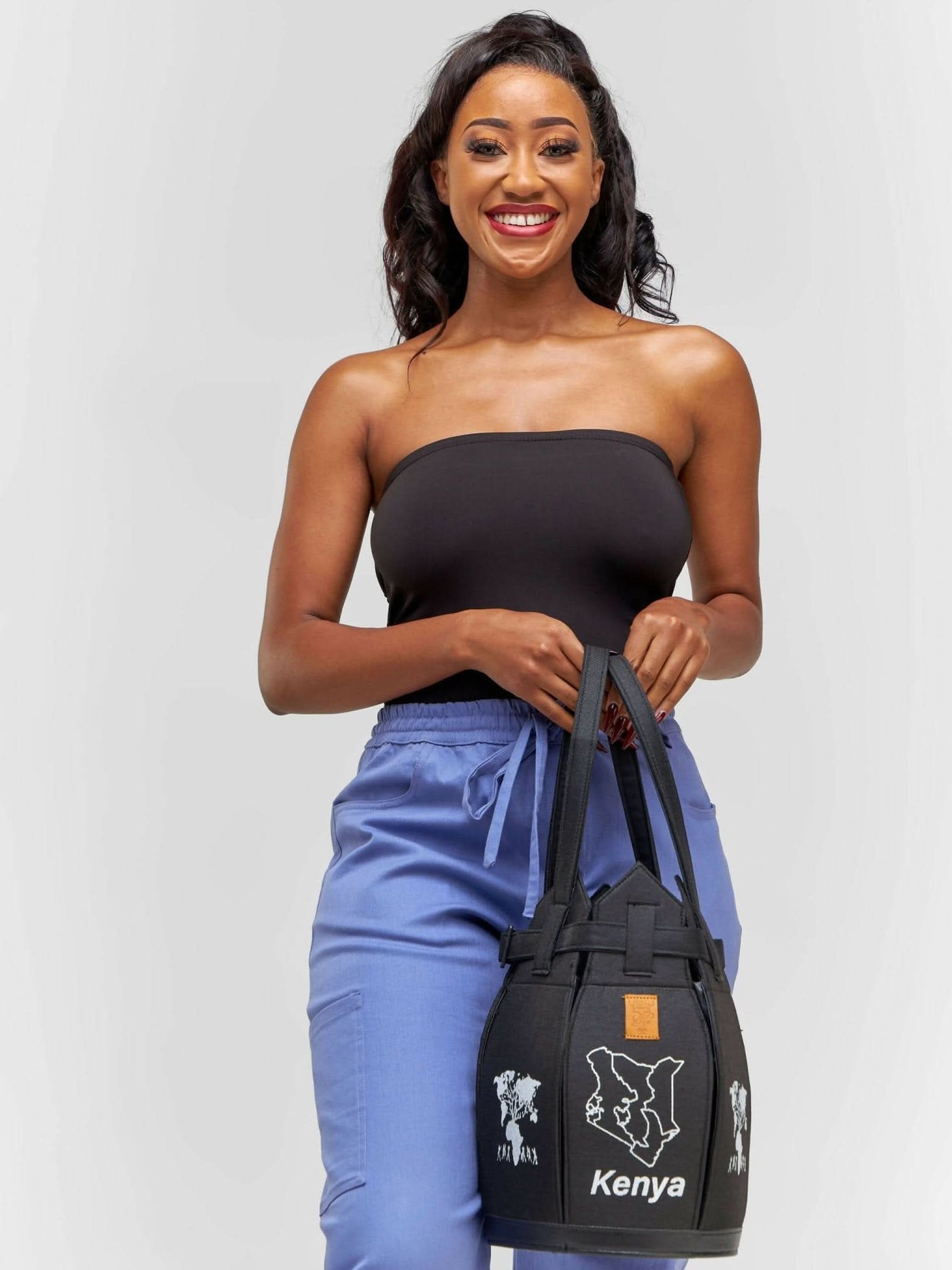 Kuldra Pineapple Spike Handbag - Black - Shopzetu