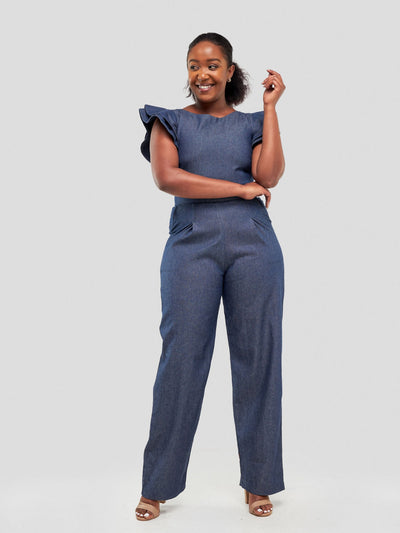Tuli Naledi Jumpsuit - Navy Blue - Shopzetu