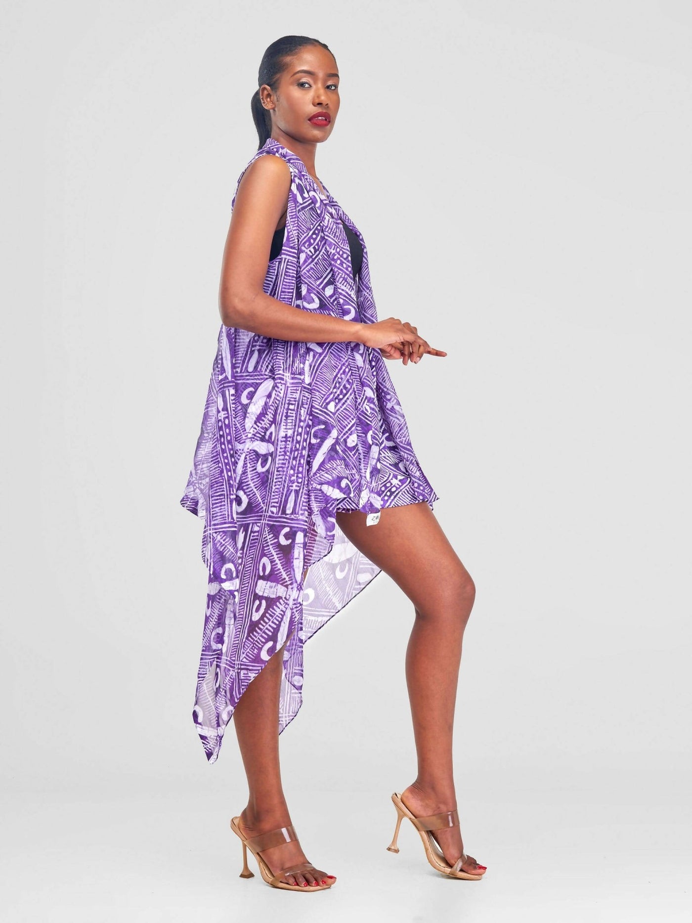 Zoe Qu'an Cut Out Shawl - Purple - Shopzetu