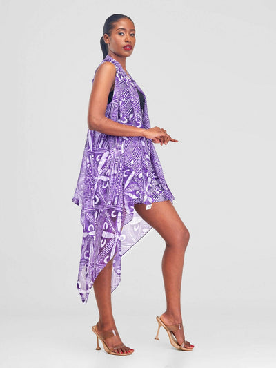 Zoe Qu'an Cut Out Shawl - Purple - Shopzetu