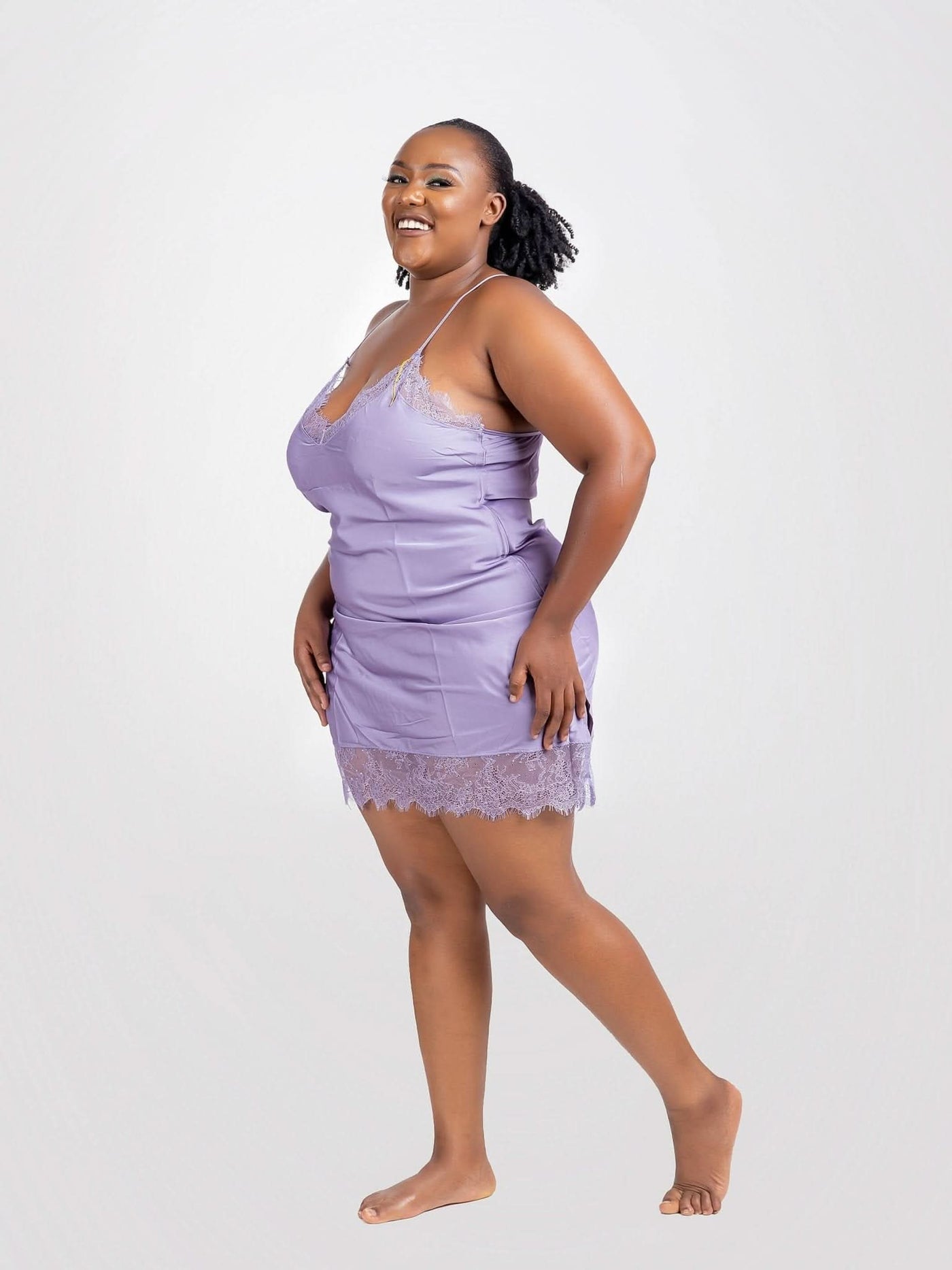 Intimates Kenya Satin Night Dress - Purple - Shopzetu
