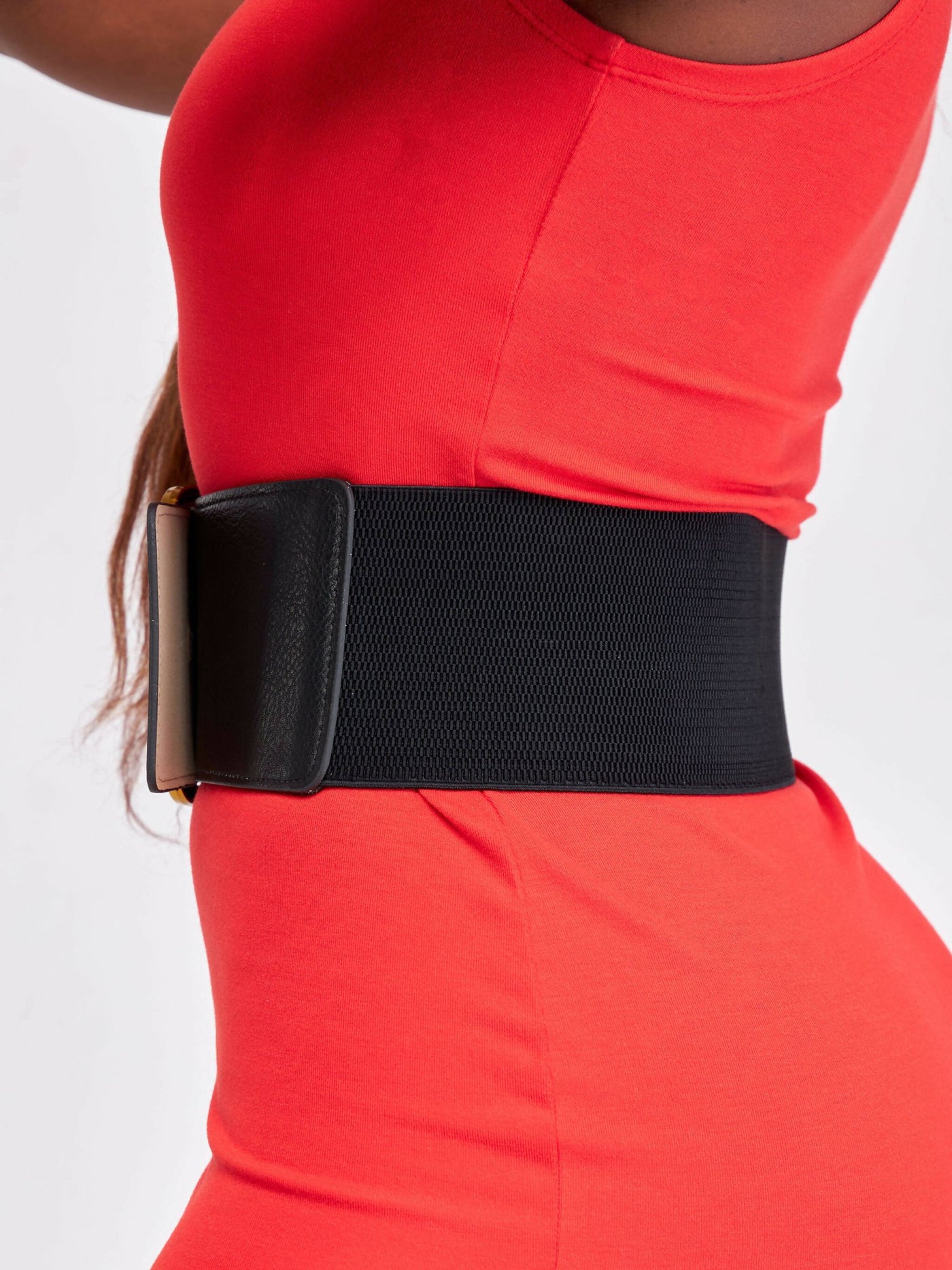 Afrodame Wide Waist Belt - Black - Shopzetu