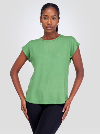 Vivo Basic Drop Shoulder Top - Green - Shopzetu