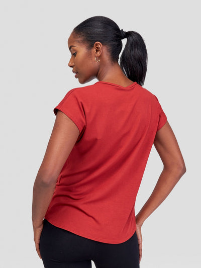 Vivo Basic Drop Shoulder Top - Rust - Shopzetu