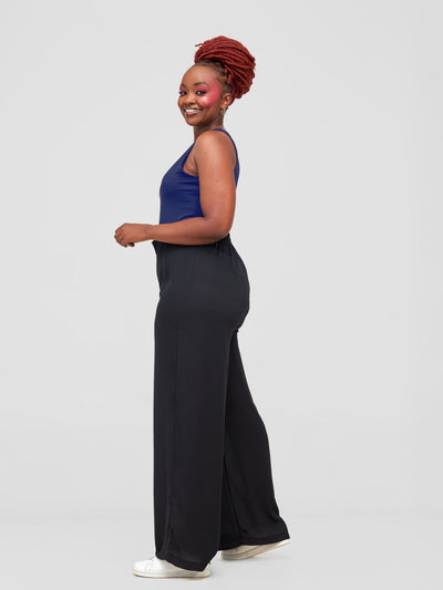 Zoya Party Low V-Neck Bodysuit - Navy Blue - Shopzetu