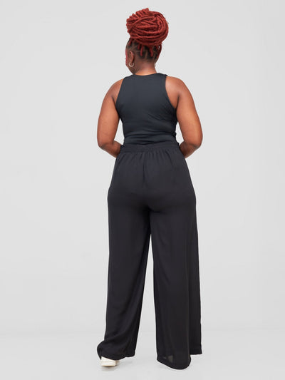 Zoya Party Sheer Pants - Black - Shopzetu