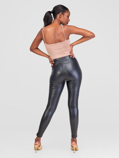 Popular 21 Vinyl Sheen Leggings - Black - Shopzetu