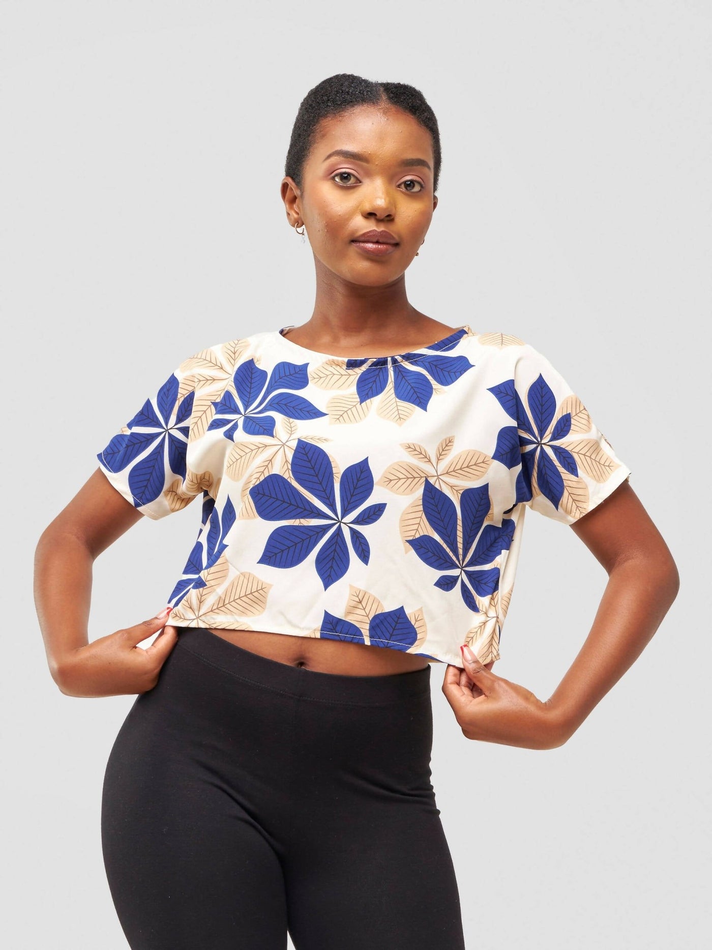 Timyt Urban Wear Diva Dazzle Belly Baring Top - Floral - Shopzetu