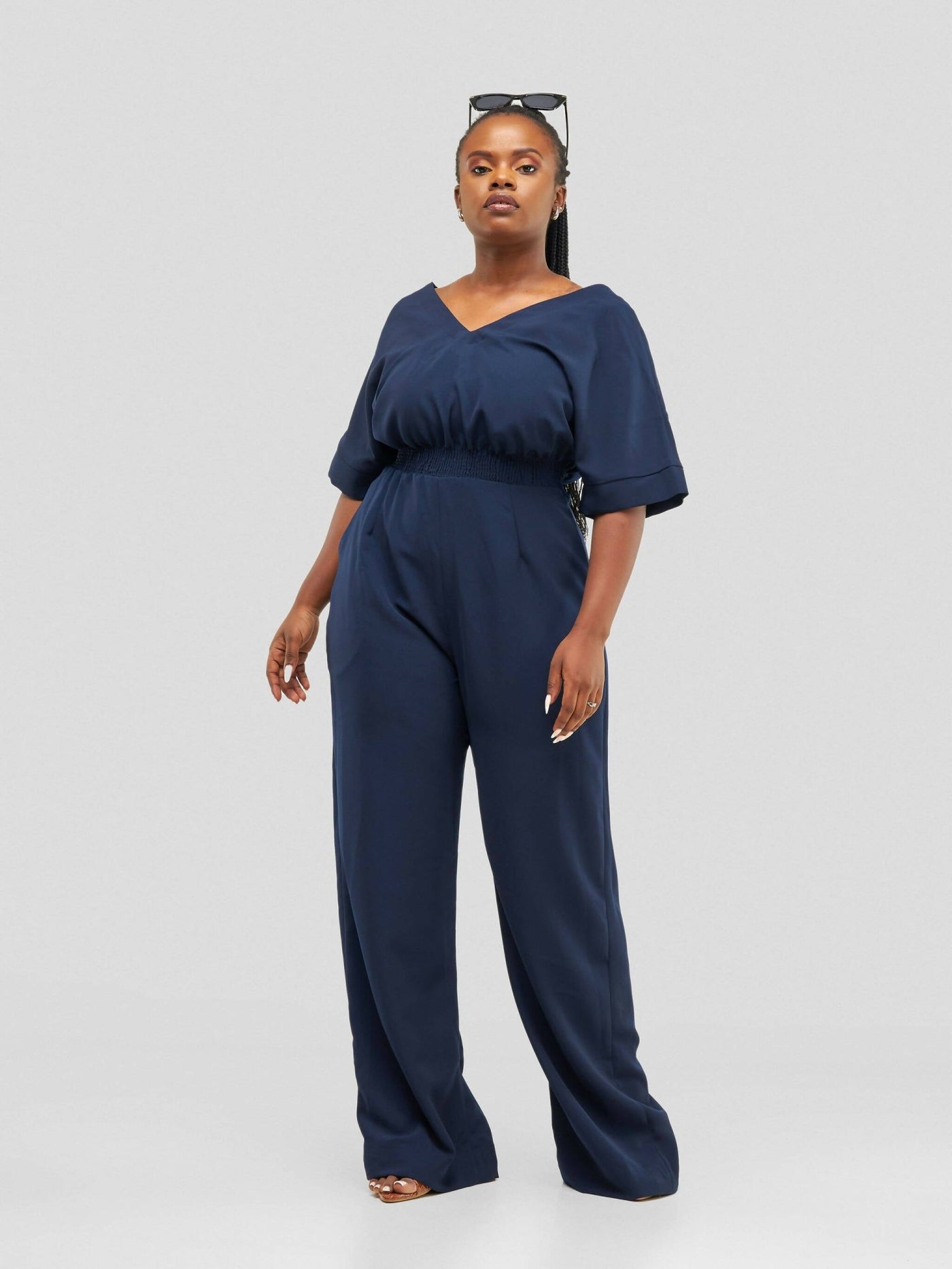 Purple Thread Bonde Jumpsuit - Navy Blue - Shopzetu