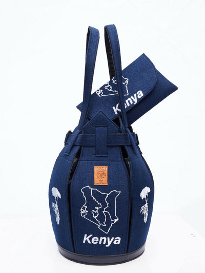 Kuldra Pineapple Spike Handbag - Blue - Shopzetu