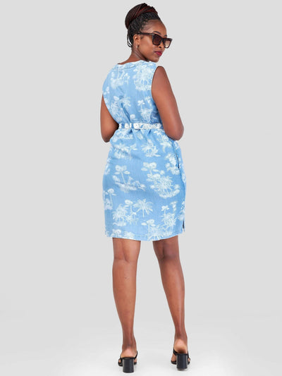 Valuespot Denim-Look Lyocell Dress - Blue - Shopzetu