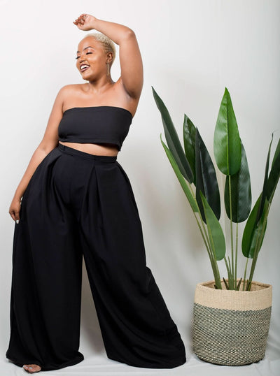 African Yuva Palazzo Pants - Black - Shop Zetu Kenya
