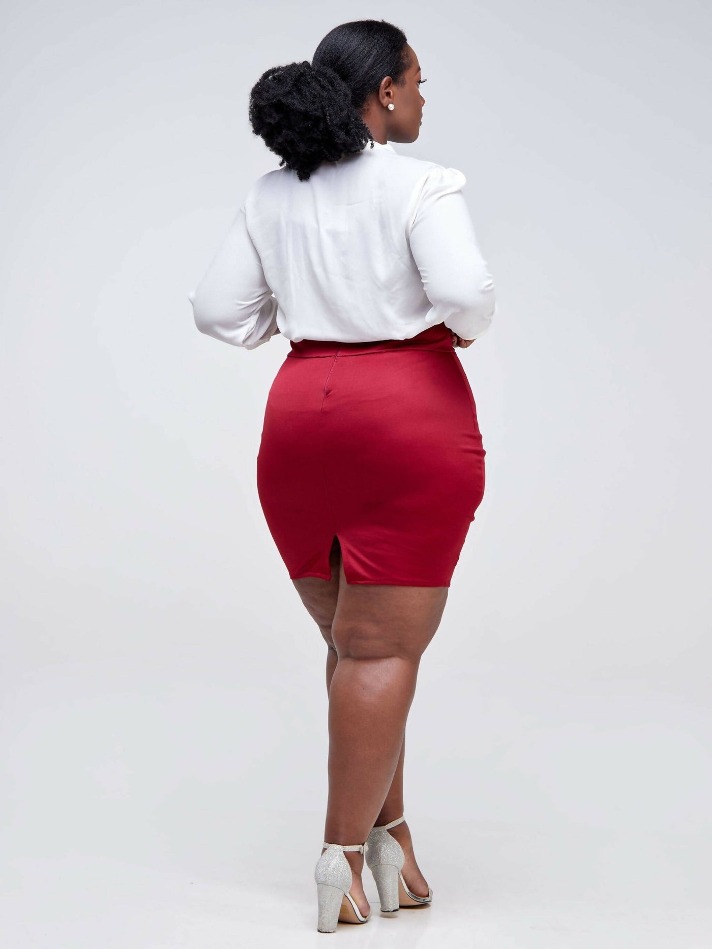 Da'joy Fashions Athena Pencil Skirt - Maroon - Shopzetu