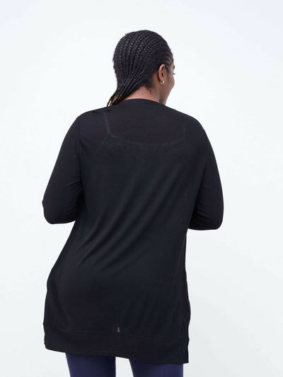 Hessed Mini Buttoned Waterfall - Black - Shopzetu