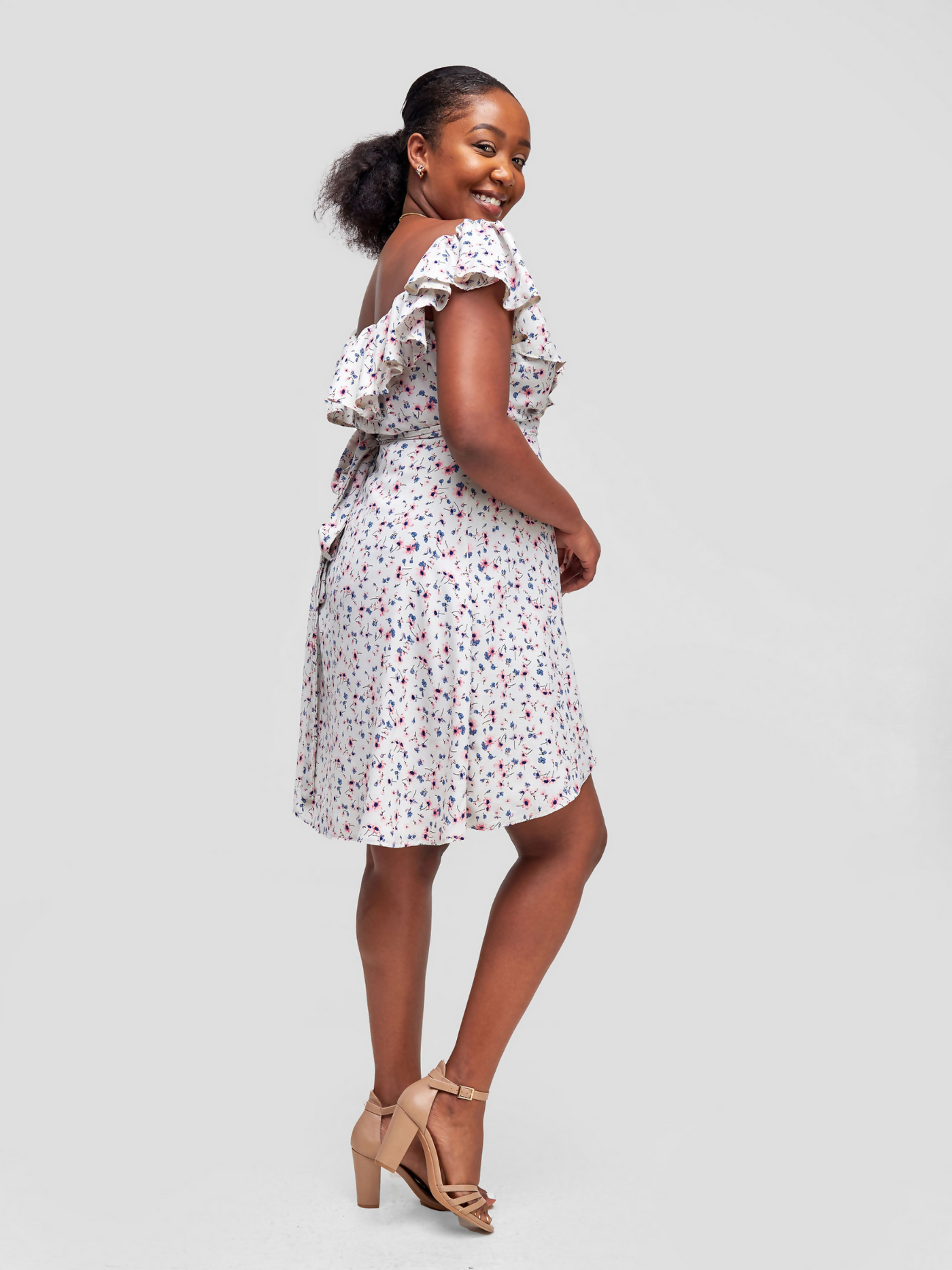 Tuli Lerato Wrap Dress - White Floral Print