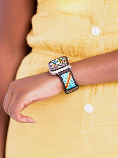 Beaded Apple Watch Strap DRC - Brown - Shop Zetu Kenya