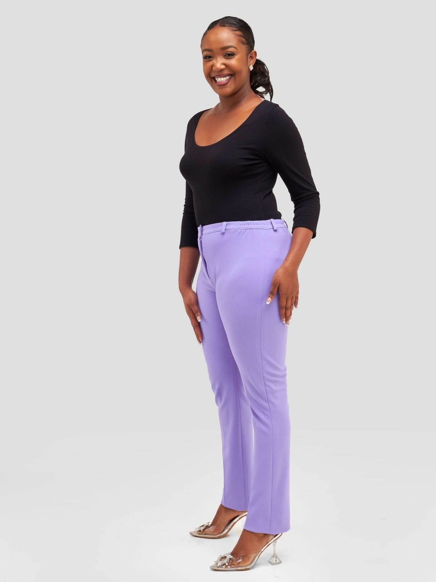 Curves BD Pants - Lavender - Shopzetu
