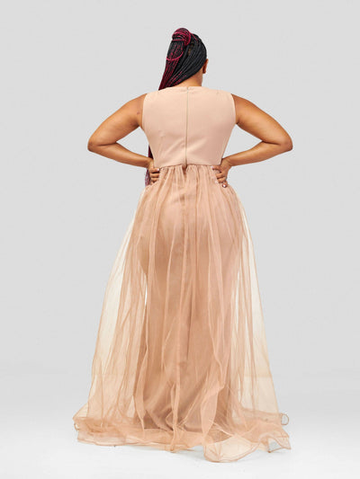 Vintlyne Jojo Dress - Beige - Shopzetu