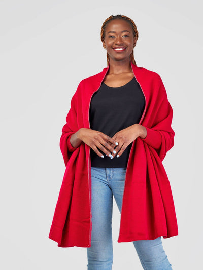 Anel's Knitwear Sassy Shawl - Dark Red - Shopzetu