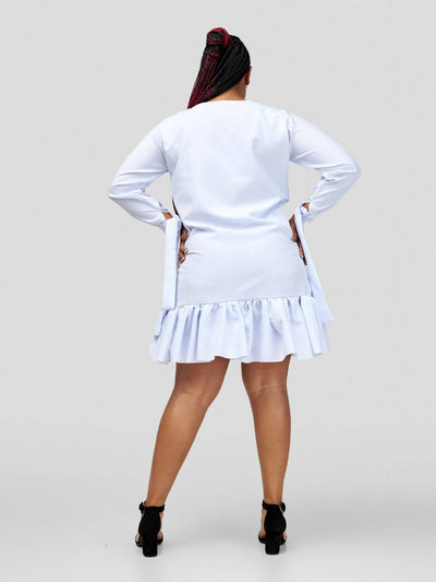 Vintlyne Shira Shift Dress - White - Shopzetu