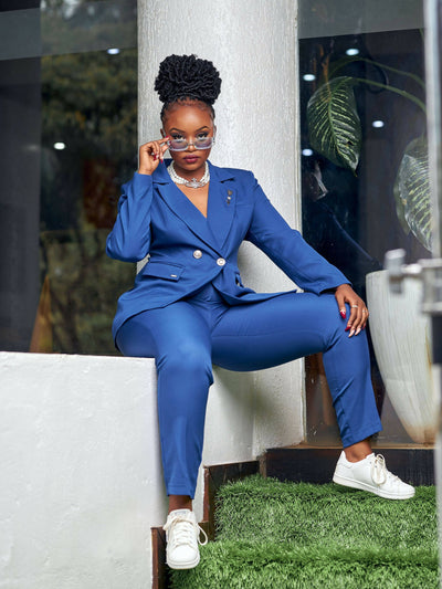 The Fashion Frenzy Pant Suit - Blue - Shopzetu