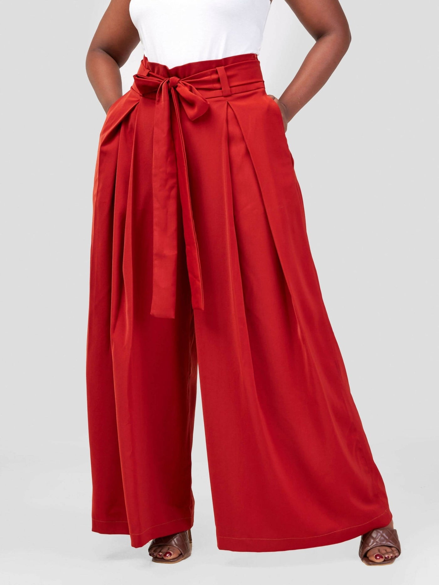 Izulu Natibu Pants - Burnt Orange - Shopzetu