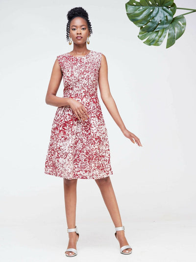 The Fashion Frenzy Wendo Printed Skater - Red - Shopzetu
