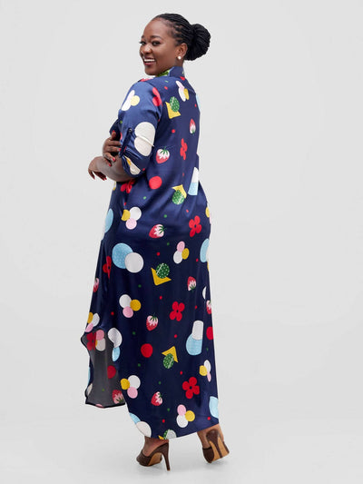 Aramay All Star Strawberry Shirt Dress - Navy Blue