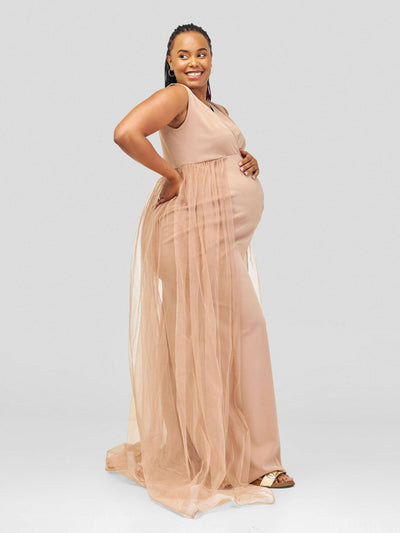 Vintlyne Jojo Dress - Beige - Shopzetu