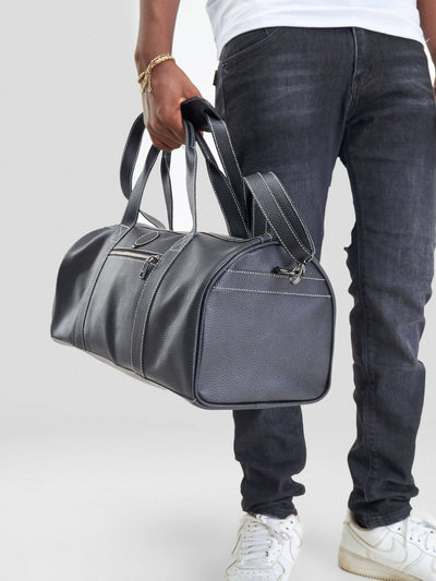 Mubi Leather Fahari Travel Bag - Black - Shopzetu