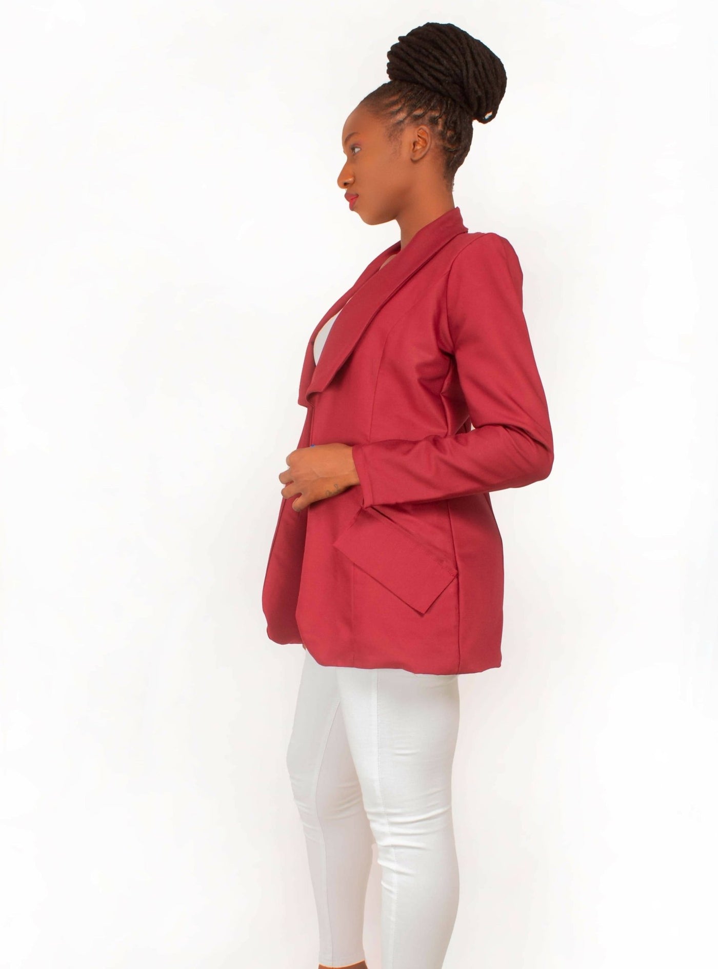 Da'joy Fashions Horus Coat - Maroon - Shopzetu